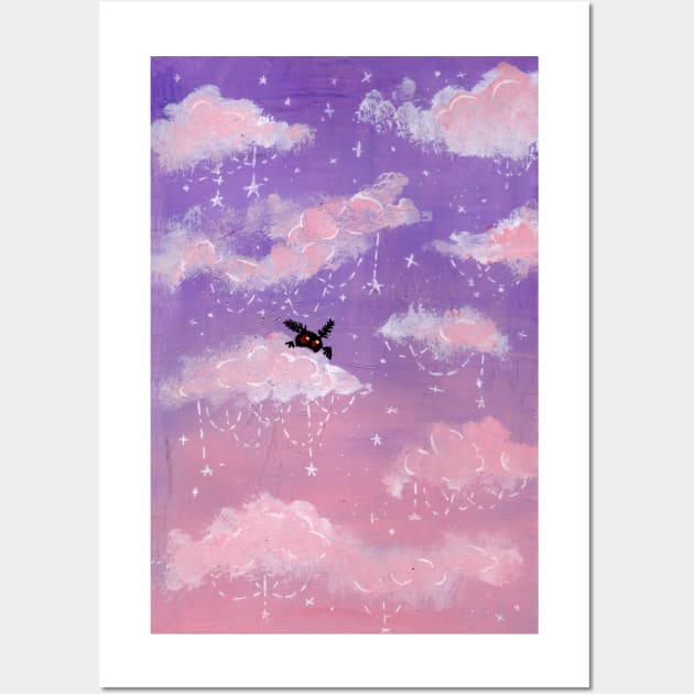 Pastel Mothman Sky Wall Art by Beelixir Illustration